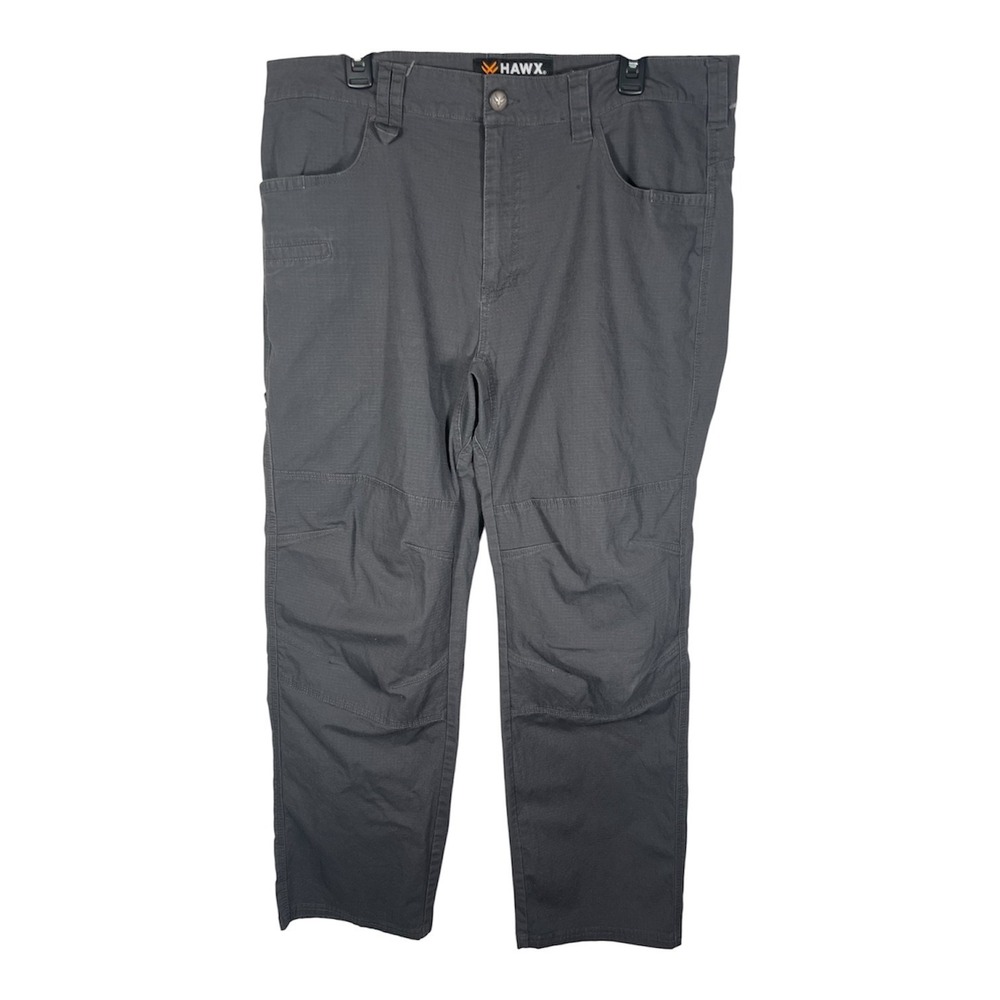 Hawx Mens Sz 38x32 Stretch Ripstop Utility Work Pants Reinforced Knees Gray-1896